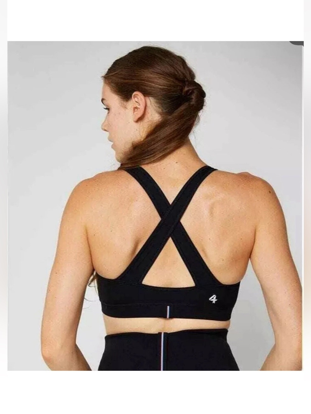 FourLaps Women’s Infinity Medium Support Cross-back Sports Bra M Black